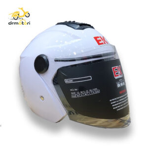 کلاه کاسکت EK بدون فک عینک دار سفید