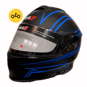 کلاه کاسکت فک متحرک ma2 کد 965 مشکی آبی