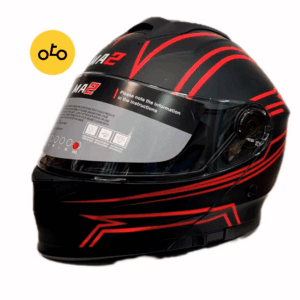 کلاه کاسکت فک متحرک ma2 کد 965 مشکی قرمز