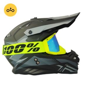 کلاه کاسکت کراسی Tekno تکنو مشکی طوسی مات